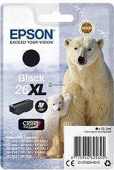 Картридж EPSON повышенной емкости с черными пигментными чернилами 26XL для XP-600/605/700/800/710/820 C13T26214012