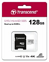 Флеш карта microSD 128GB Transcend microSDXC Class 10 UHS-I U3, V30, A1, (SD адаптер), TLC TS128GUSD300S-A