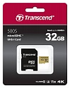 Флеш карта microSD 32GB Transcend microSDHC Class 10 UHS-1 U-3, V30, (SD адаптер), MLC TS32GUSD500S