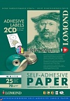 Бумага Lomond 191A241/2101013 Самоклеящаяся бумага универсальная для этикеток, A4, 2 шт для CD/DVD (D117, D18мм), 70 г, м2, 25 листов