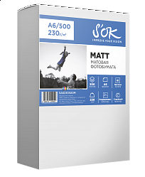 Фотобумага S'OK матовая, формат А6, плотность 230г/м2, 500 листов (105 x 148 мм) CC Matte SA6230500M