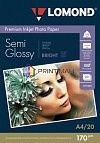 Бумага Lomond 1101305/1101301 Полуглянцевая (Semi Glossy) микропористая фотобумага для струйной печати, A4, 170 г/м2, 20 листов.